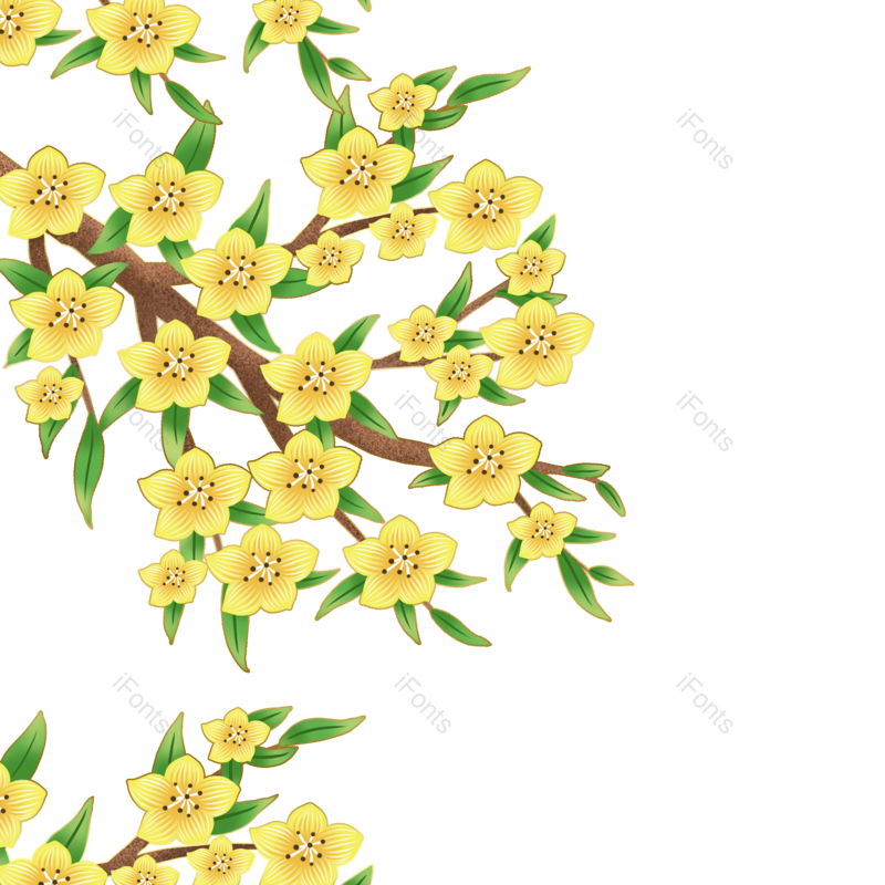 黄色花朵图片,卡通花朵元素,花朵素材PNG,植物素材免抠素材